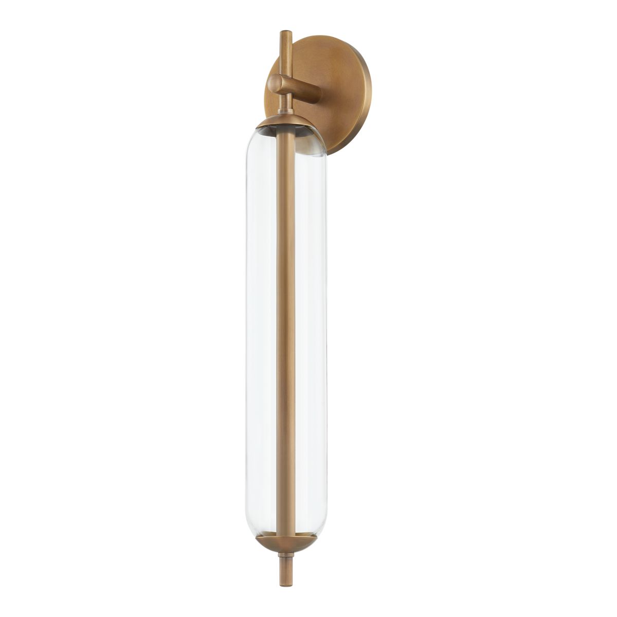 Troy Lighting Blaze Large Outdoor Wall Sconce - Modern LED Design with Classic Patina Brass Finish