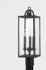 Troy Lighting-Caiden Outdoor Post Light - Elegant Clear Seeded Glass and Durable Forged Iron Frame