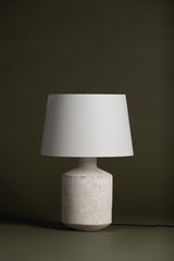 Troy Lighting-Dallas Table Lamp - Organic Modern Design with Weathered Artifact White Ceramic Base and White Linen Shade