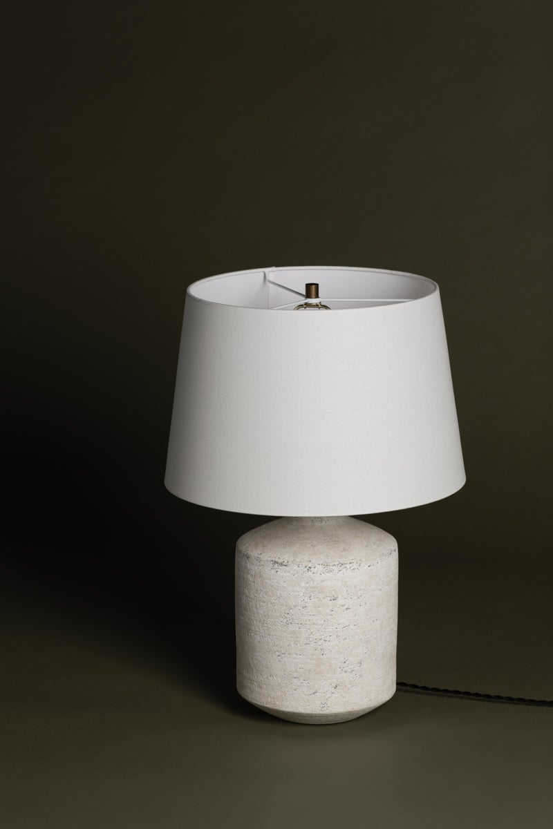 Troy Lighting-Dallas Table Lamp - Organic Modern Design with Weathered Artifact White Ceramic Base and White Linen Shade