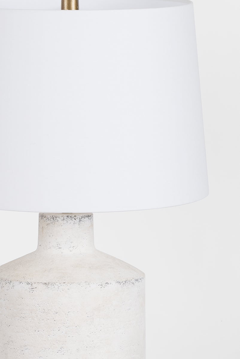 Troy Lighting-Dallas Table Lamp - Organic Modern Design with Weathered Artifact White Ceramic Base and White Linen Shade