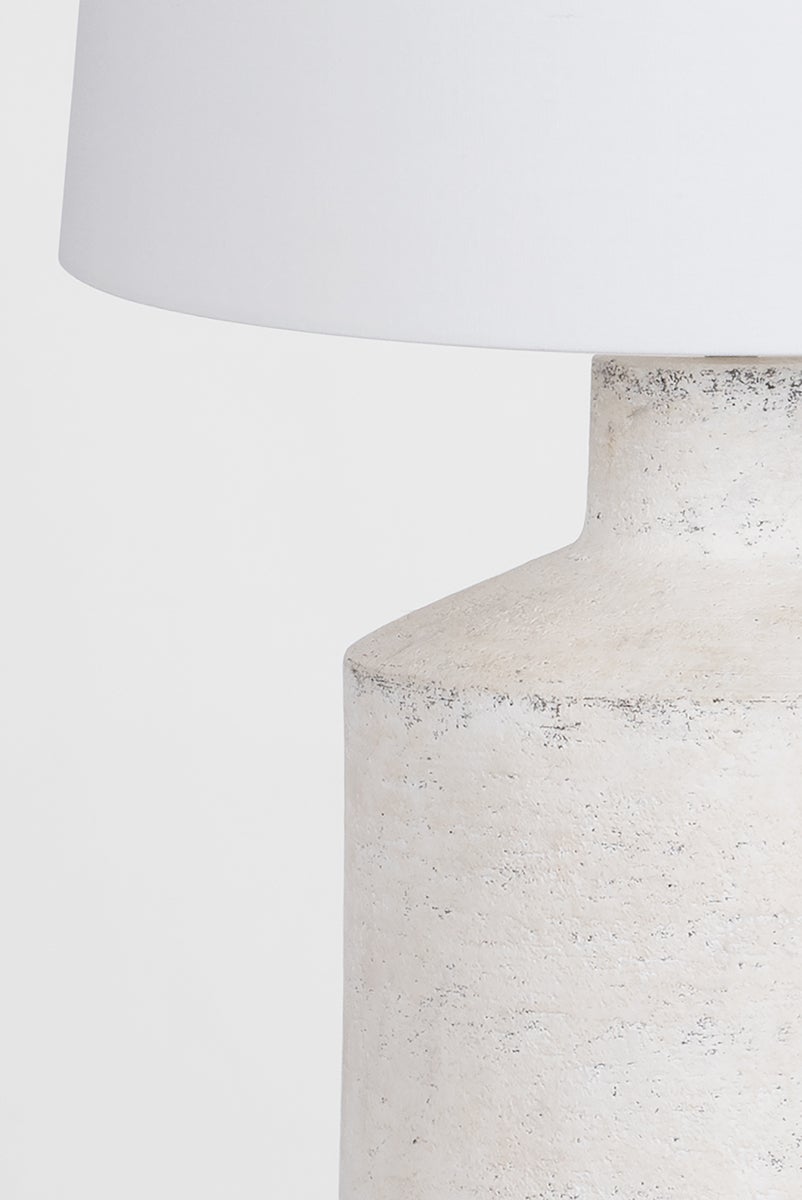 Troy Lighting-Dallas Table Lamp - Organic Modern Design with Weathered Artifact White Ceramic Base and White Linen Shade