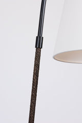 Troy Lighting Holliston Floor Lamp With Forged Iron, Abaca Rope Stem, And White Linen Shade