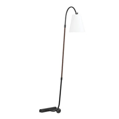 Troy Lighting Holliston Floor Lamp With Forged Iron, Abaca Rope Stem, And White Linen Shade