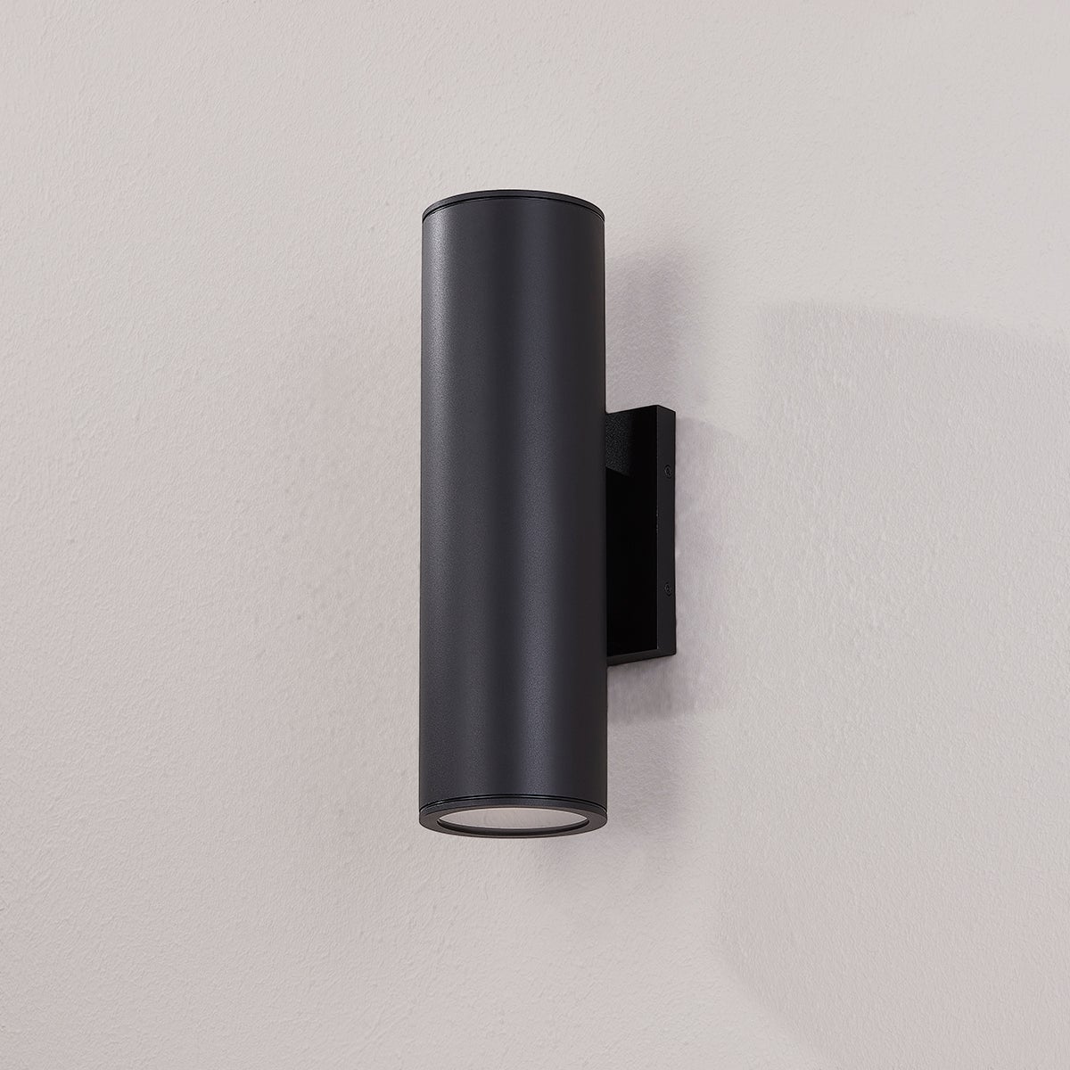 Troy Lighting Large Perry Outdoor Wall Sconce - Contemporary Cylindrical Shade with Soft Ambient Illumination