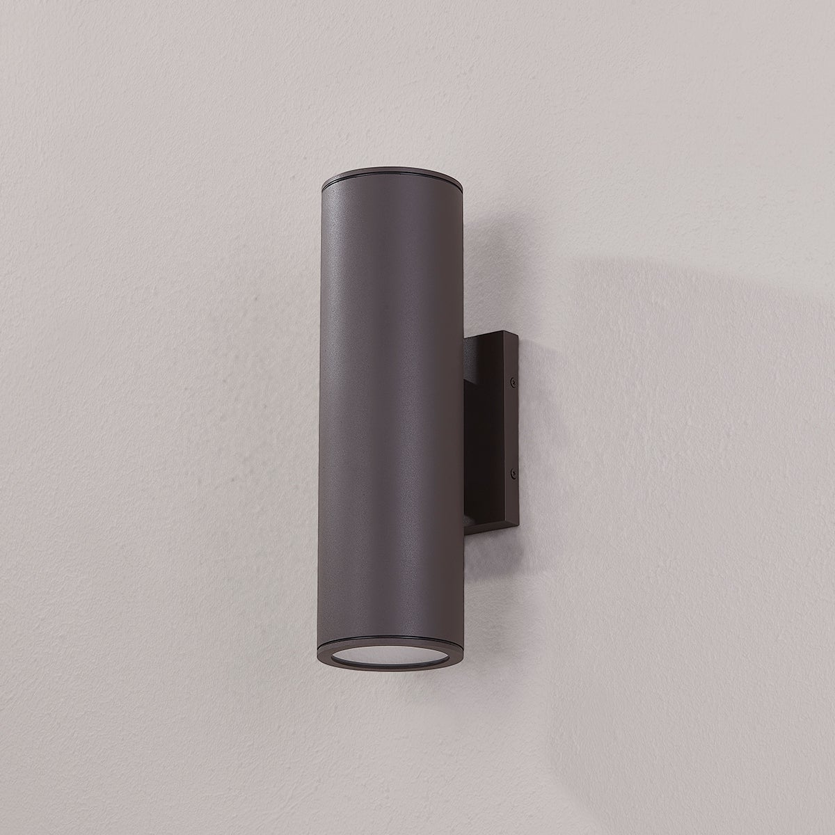 Troy Lighting Large Perry Outdoor Wall Sconce - Contemporary Cylindrical Shade with Soft Ambient Illumination