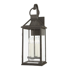 Troy Lighting Large Sanders Outdoor Wall Sconce – Cottage-Inspired with Clear Glass Panels and French Iron Finish