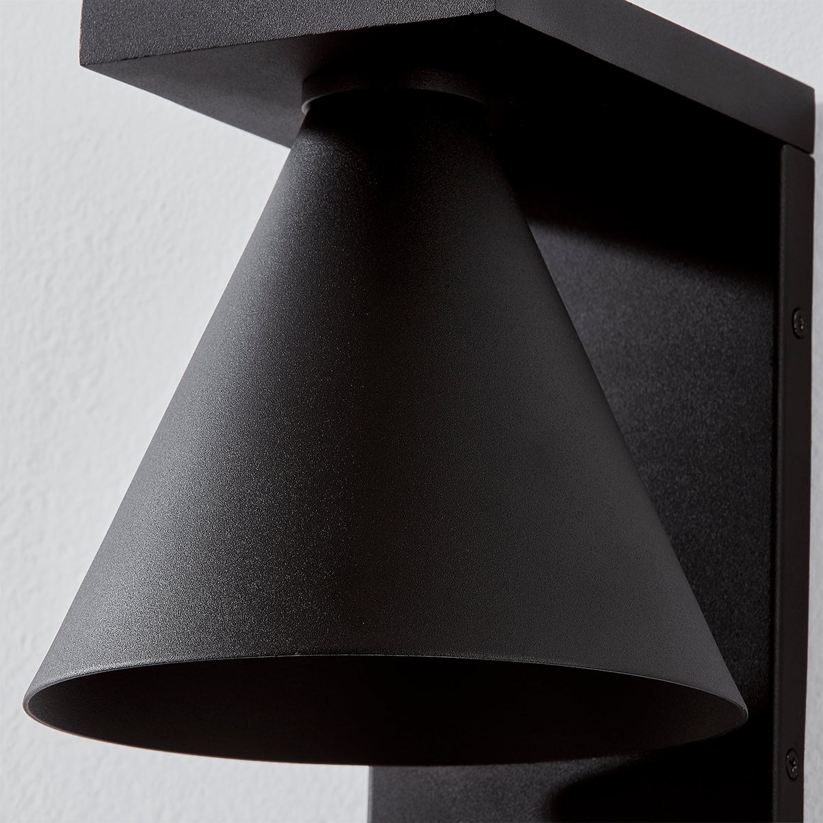 Troy Lighting Large Sean Outdoor Wall Sconce With Conical Shade And Textured Black Finish