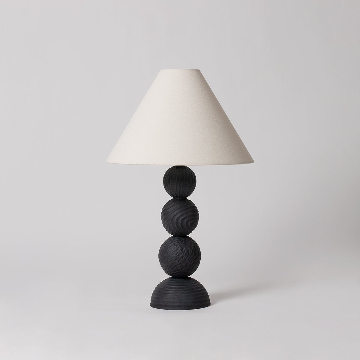 Troy Lighting-Miela Table Lamp – Black Motif Ceramic, Folk Art Design, Off-White Linen Shade, 30-Inch Height