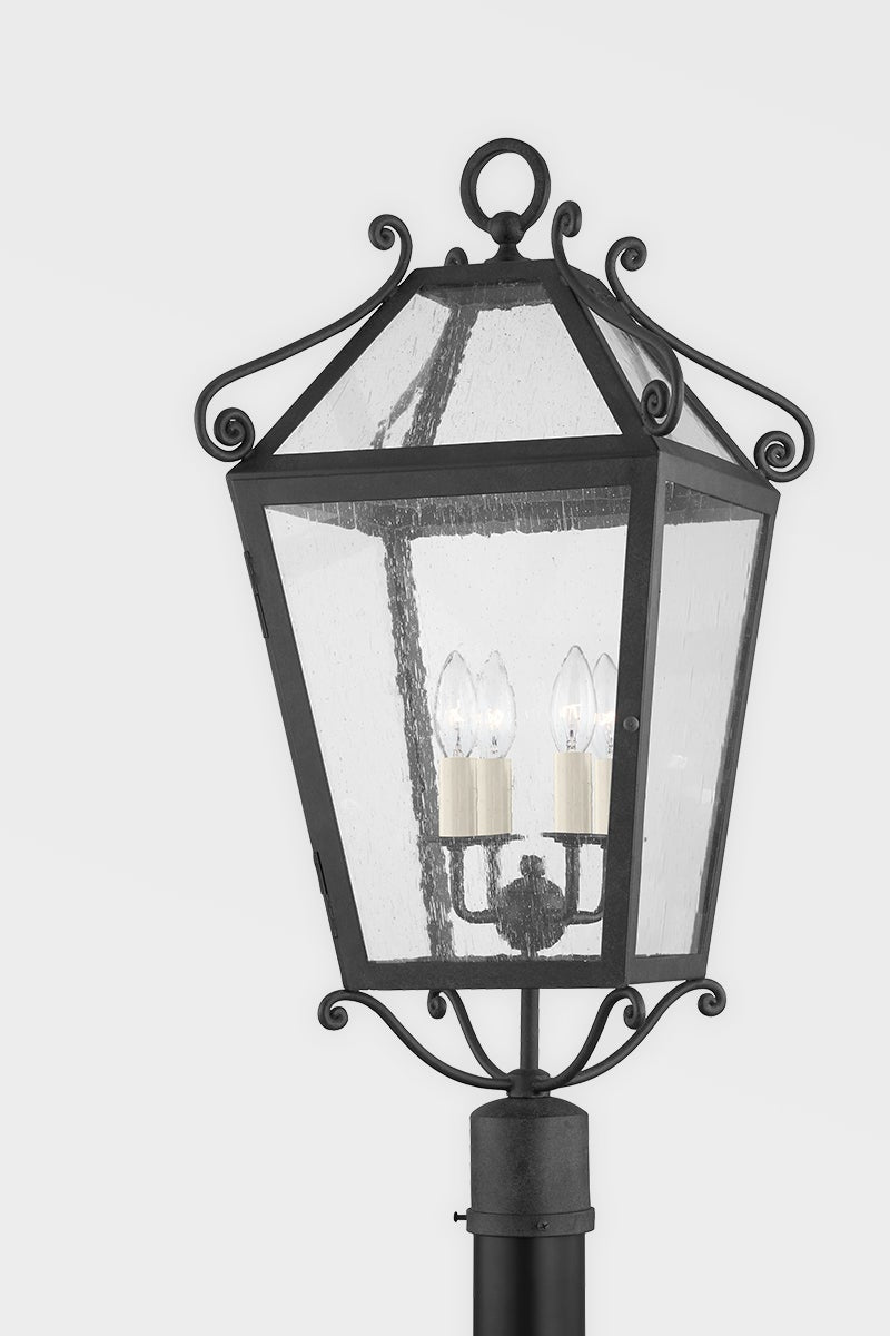 Troy Lighting-Santa Barbara County Outdoor Post Light with Decorative Scrolls, Spanish Colonial Inspired Design