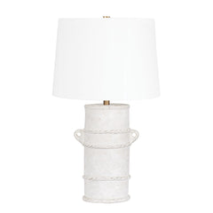 Troy Lighting-Siena Table Lamp With Terracotta Base, Rope Sculpting, Whitewash Finish, And Linen Drum Shade