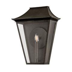 Troy Lighting Tehama Medium Outdoor Wall Sconce - Modern Design with Clear Glass and Reflector