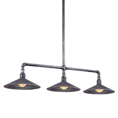 Troy Lighting Toledo Linear Pendant Light - Rustic Metal Construction with Aged Silver Finish, Industrial Design