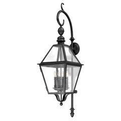 Troy Lighting X-Large Townsend Outdoor Wall Sconce - Classic American Style with Textured Black Frame and Glass Panels