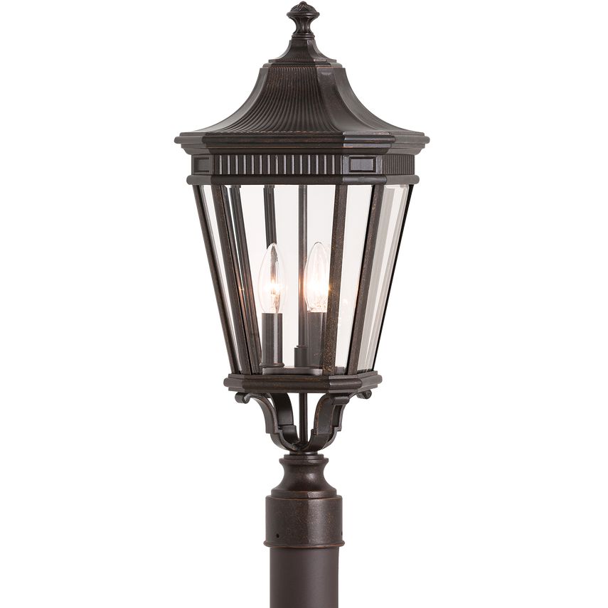 Visual Comfort Cotswold Lane 5407 Small Post Lantern - Antique Gas Lantern Design with Beveled Clear Glass