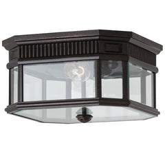 Visual Comfort Cotswold Lane Flush Mount OL5413 Antique Gas Lantern Design with Beveled Glass and Dentil Molding