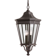 Visual Comfort Cotswold Lane Medium Pendant OL5412 - Vintage Pendant Light with Beveled Glass & Dentil Molding