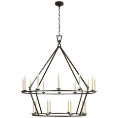 Visual Comfort Darlana Extra Large 2-Tier Chandelier with Open Design and Elegant Candelabra Lamps