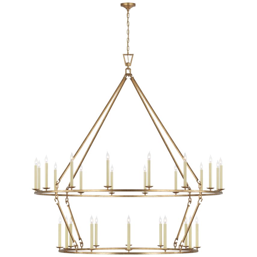 Visual Comfort Darlana Grande 2-Tier Chandelier with Open Candelabra Design and Airy Elegance