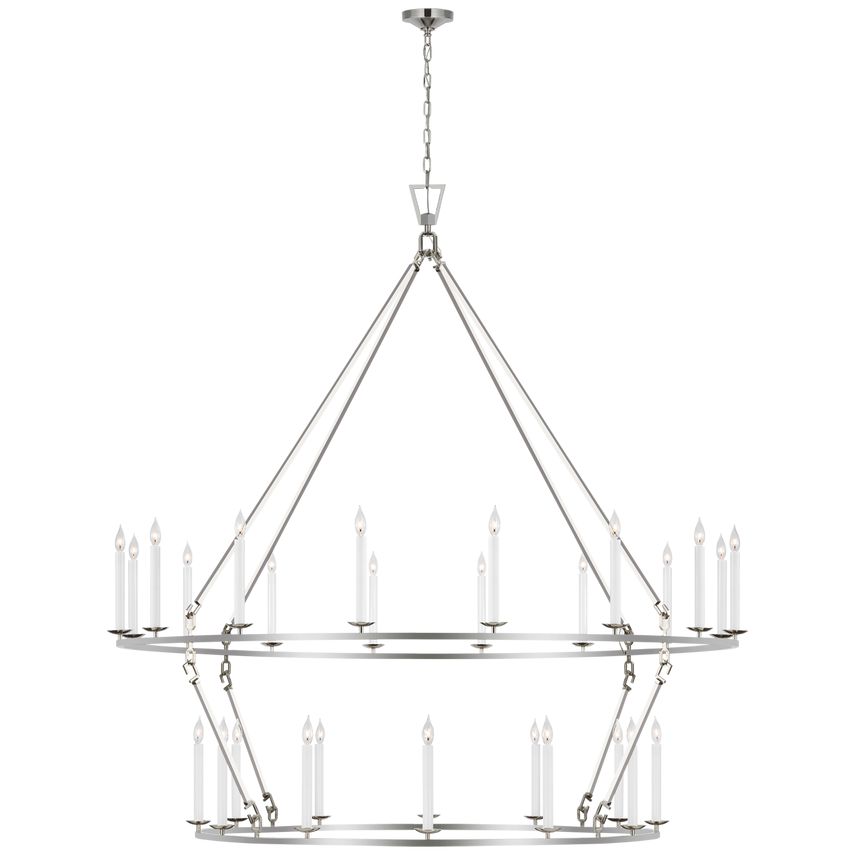 Visual Comfort Darlana Grande 2-Tier Chandelier with Open Candelabra Design and Airy Elegance