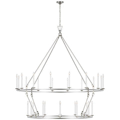 Visual Comfort Darlana Grande 2-Tier Chandelier with Open Candelabra Design and Airy Elegance