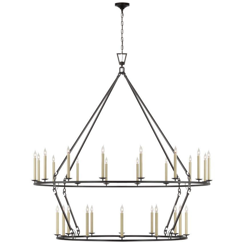 Visual Comfort Darlana Grande 2-Tier Chandelier with Open Candelabra Design and Airy Elegance