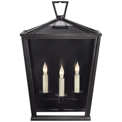 Visual Comfort Darlana Medium 3/4 Lantern - Stylish All-Weather Brass Frame with Glass Shade and Candelabra Fixture