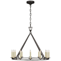 Visual Comfort Darlana Medium Single Ring Chandelier with Candelabra Lamps and Open Design for Modern Spaces