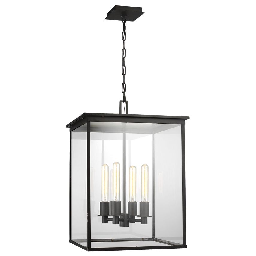 Visual Comfort Freeport Medium Outdoor Hanging Lantern - Steel Construction with Rectangular and Square Silhouette