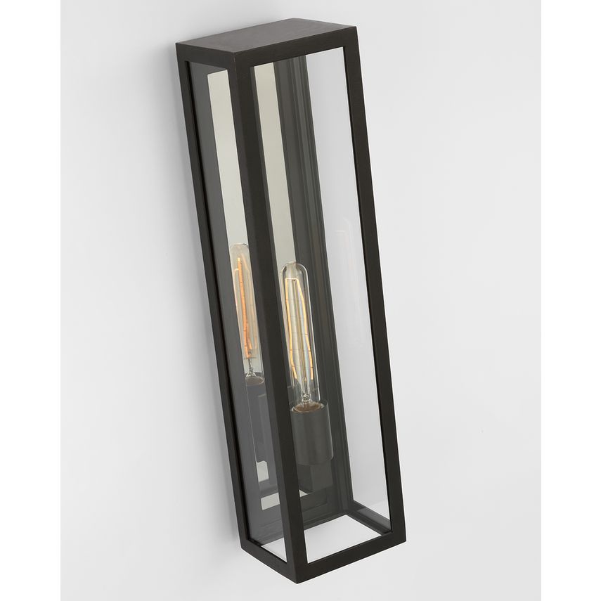 Visual Comfort Fresno 3/4 Wall Lantern - Large Tall Design with Prism-Shaped Metal Frame and Glass Panes