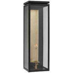 Visual Comfort Fresno Extra Large 3/4 Gas Wall Lantern - Durable Metalwork & Inviting Glow