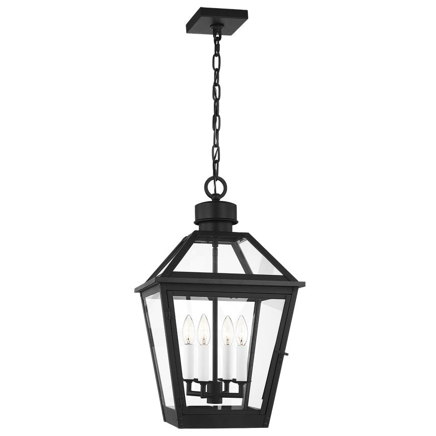 Visual Comfort Hyannis Large Outdoor Pendant Light – Riveted Copper, Vintage Lantern Style, 4 Bulb, Dimmable