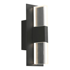 Visual Comfort Lyft 12" Modern Outdoor Wall Sconce With Clear & Sand-Blasted Acrylic Lens, Surge Protection