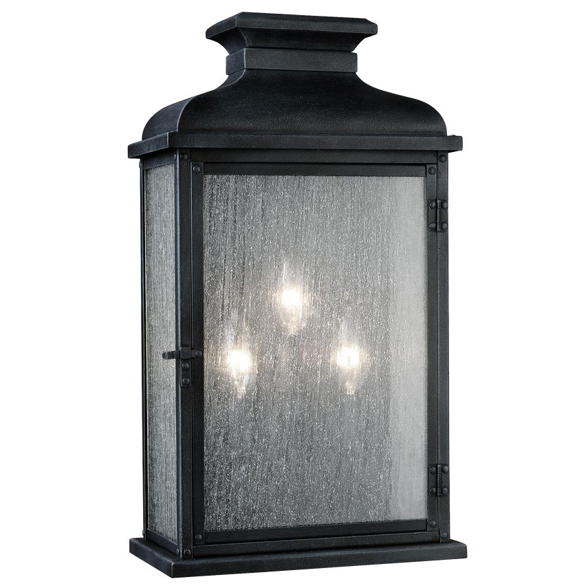 Visual Comfort Pediment Wide Lantern - Classic Outdoor Lighting Inspired by London Street Lanterns