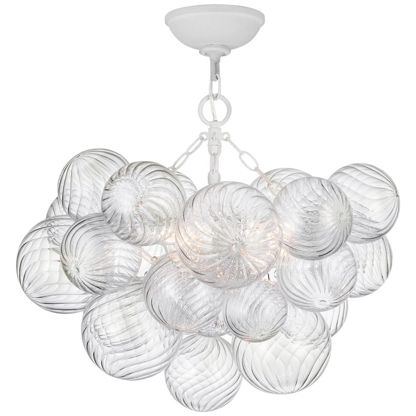 Visual Comfort-Talia 24" Semi-Flush Mount Light Fixture with Artisanal Swirled Glass Orbs and Metal Baskets