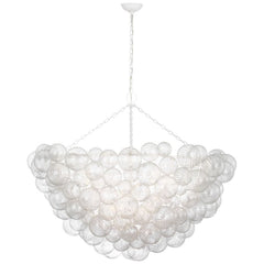 Visual Comfort Talia 56-Inch Chandelier With Artisanal Swirled Glass Orbs And Metal Baskets For Whimsical Elegance