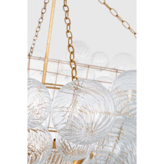 Visual Comfort Talia 56-Inch Chandelier With Artisanal Swirled Glass Orbs And Metal Baskets For Whimsical Elegance