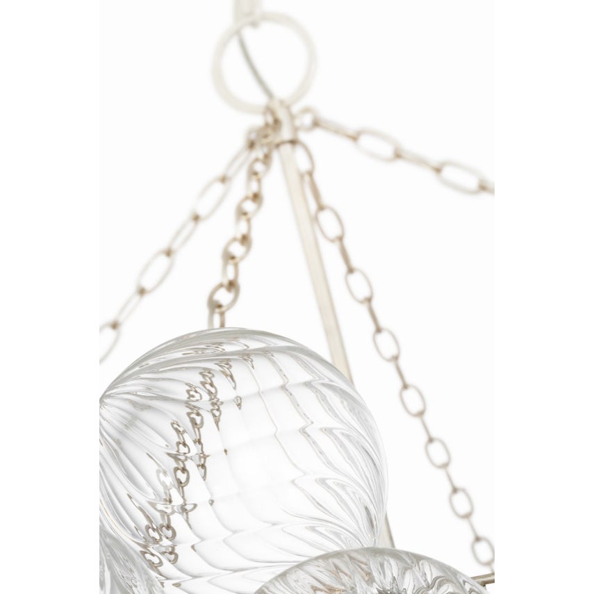 Visual Comfort Talia 56-Inch Chandelier With Artisanal Swirled Glass Orbs And Metal Baskets For Whimsical Elegance