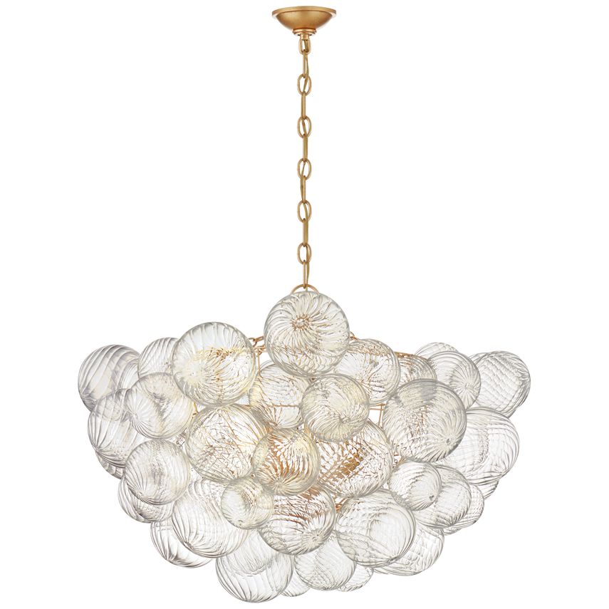 Visual Comfort Talia 8-Light Large Chandelier with Swirled Glass Orbs and Metal Baskets for Whimsical Elegance