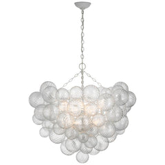 Visual Comfort Talia Grande Chandelier - Artisanal Swirled Glass Orbs in Metal Baskets for a Whimsical Look