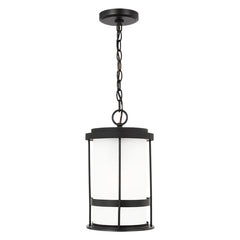 Visual Comfort-Wilburn 1 Light Outdoor Pendant Lantern with Oval Design and Grid Overlay for Even Glow